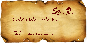 Szántó Réka névjegykártya